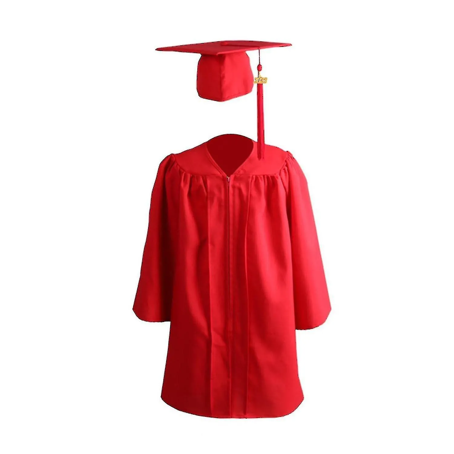 1 Set Graduation Gownzipper With Hat Polyester Kid Academic Dress