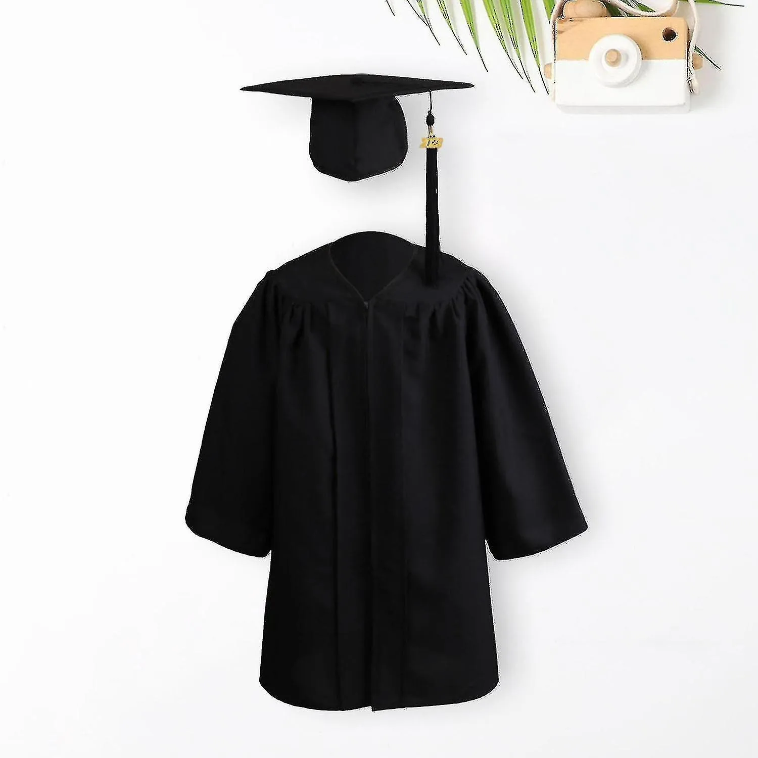 1 Set Graduation Gownzipper With Hat Polyester Kid Academic Dress