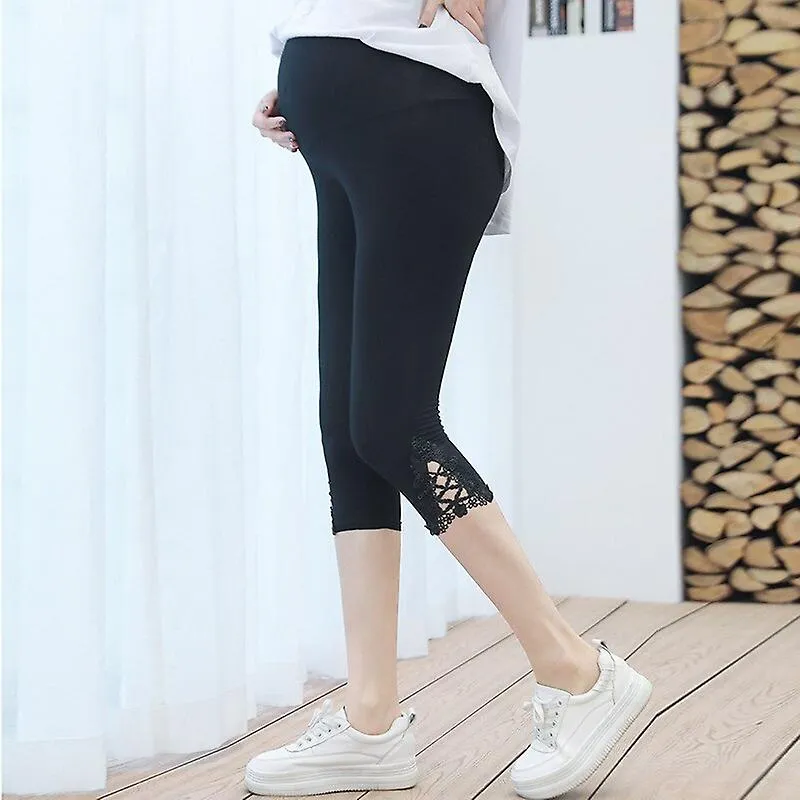 2023 Summer Plus Size Capris for Pregnant Women High Waist Adjustable Pregnancy Leggings Maternity Slim Trousers Pants ONLY  Ski