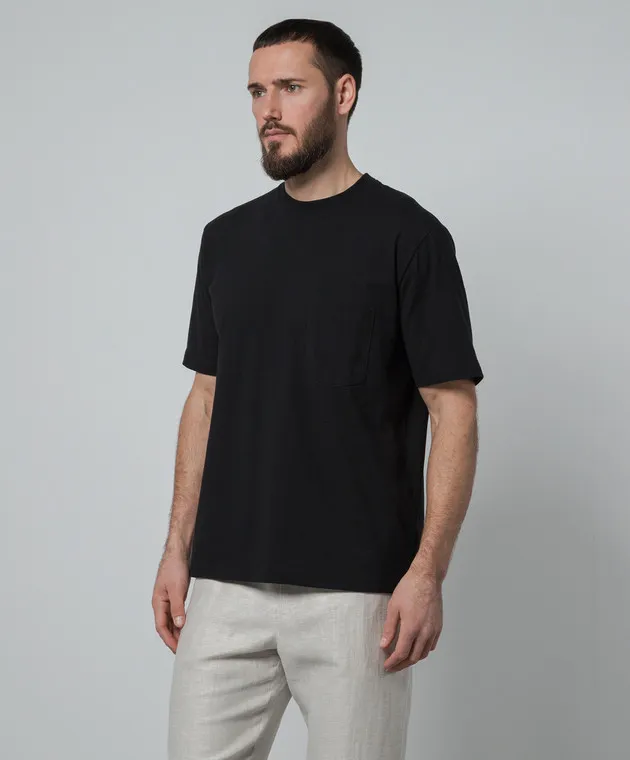 Agnona Black t-shirt with a pocket