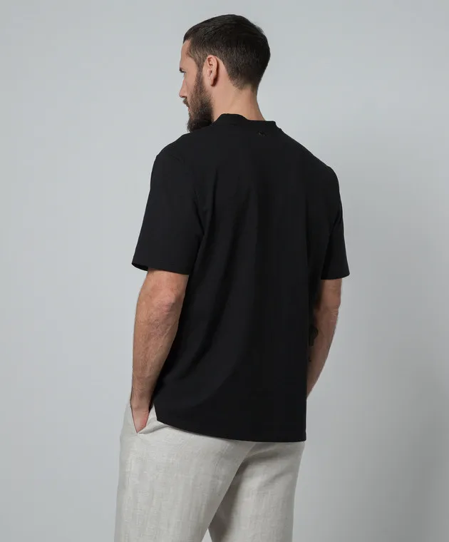 Agnona Black t-shirt with a pocket