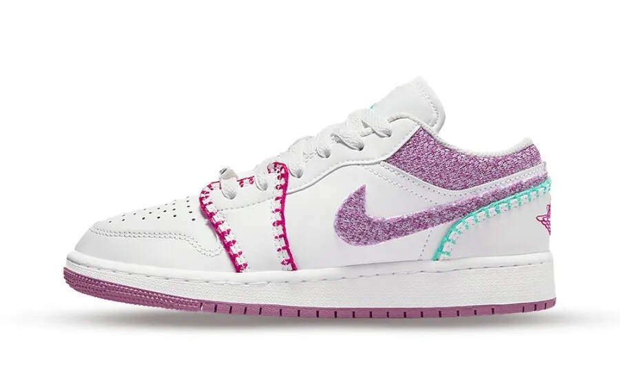 Air Jordan 1 Low White Light Bordeaux (GS)