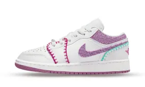 Air Jordan 1 Low White Light Bordeaux (GS)