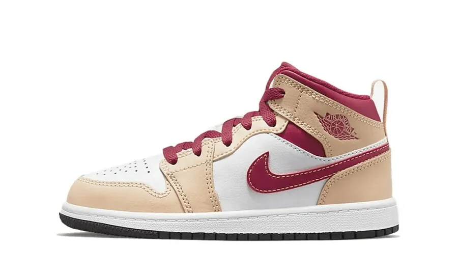 Air Jordan 1 Mid Beige Red (PS)