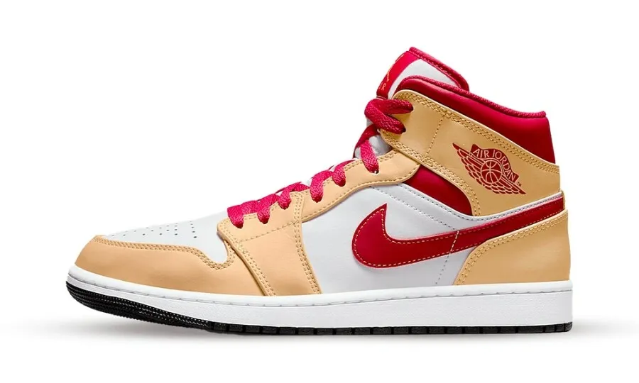 Air Jordan 1 Mid Beige White Red