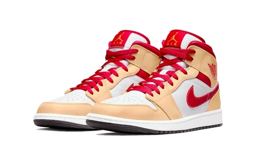 Air Jordan 1 Mid Beige White Red