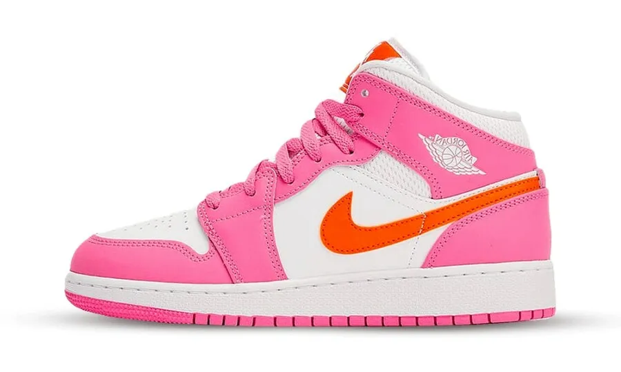 Air Jordan 1 Mid Pinksicle Safety Orange (GS)