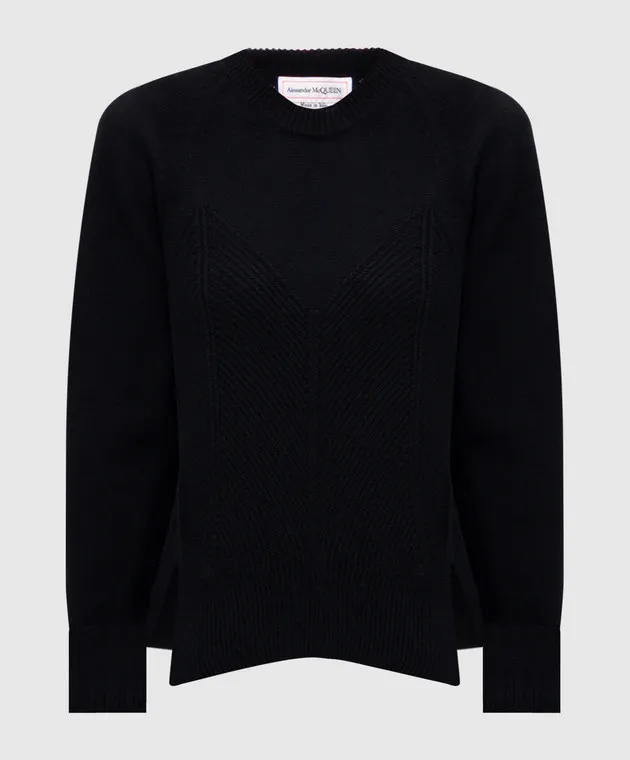 Alexander McQueen Black wool and cashmere sweater