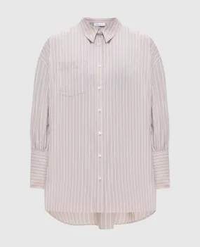 Anine Bing Lake striped beige shirt dress