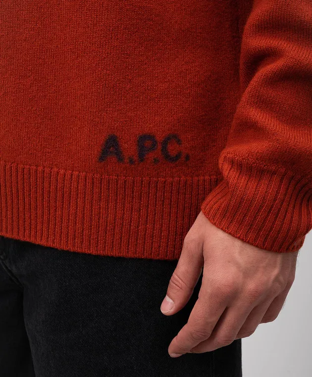 A.P.C Walter orange wool sweater