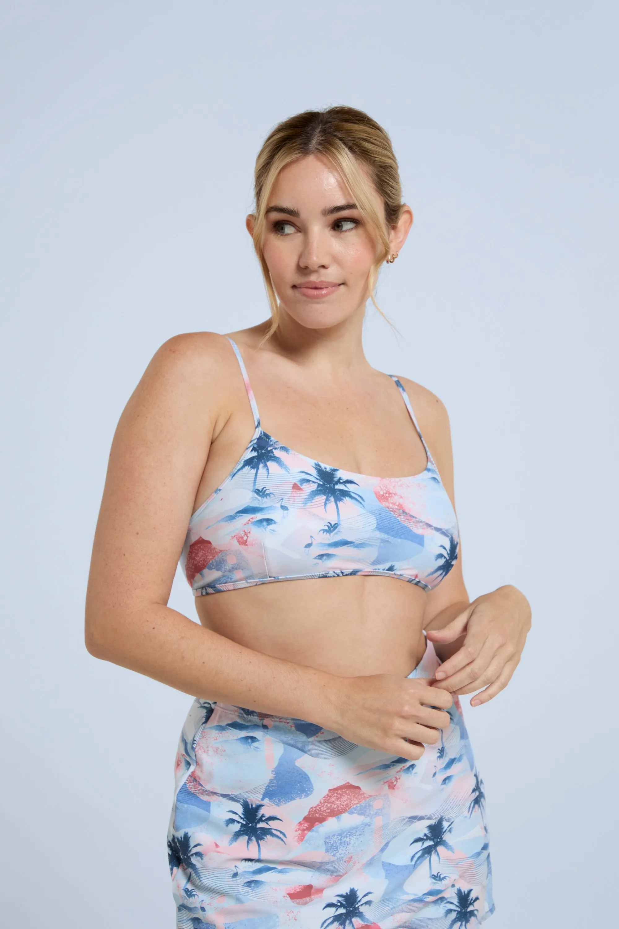 Atlantic bikini estampado con nudo trasero para mujer