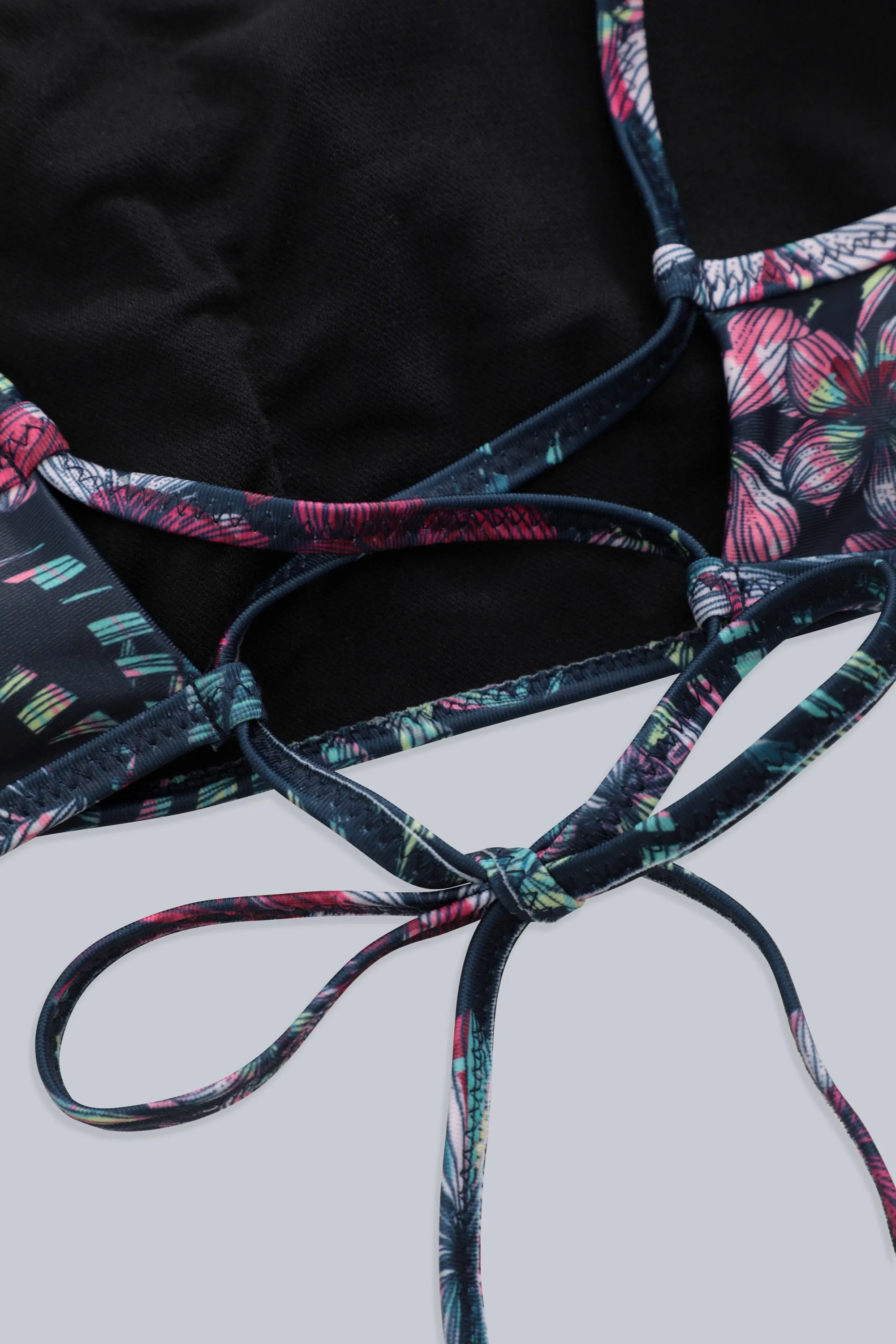 Atlantic bikini estampado con nudo trasero para mujer