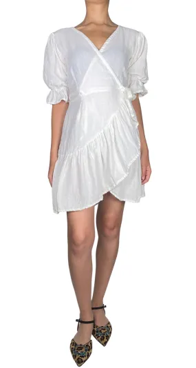 AURA Wrap Dress Muselina Blanco