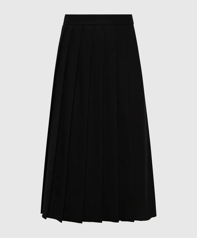 Ballantyne Black pleated wool skirt