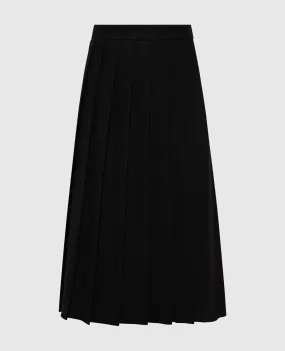 Ballantyne Black pleated wool skirt