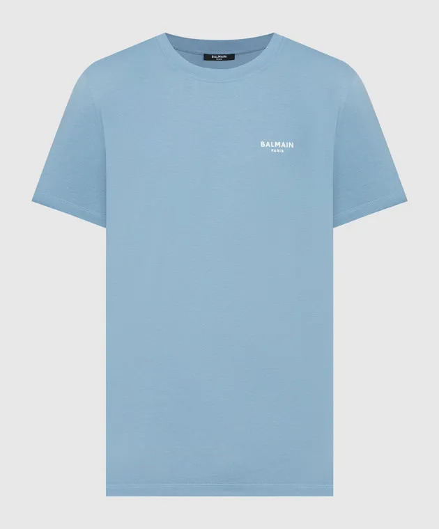 Balmain Blue t-shirt with logo print