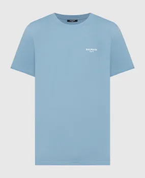 Balmain Blue t-shirt with logo print