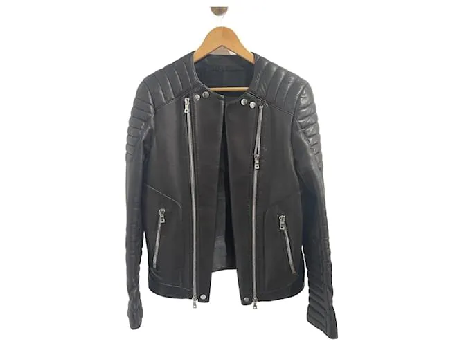 BALMAIN Chaquetas T.International L Cuero Negro 