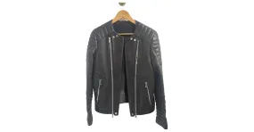 BALMAIN Chaquetas T.International L Cuero Negro 