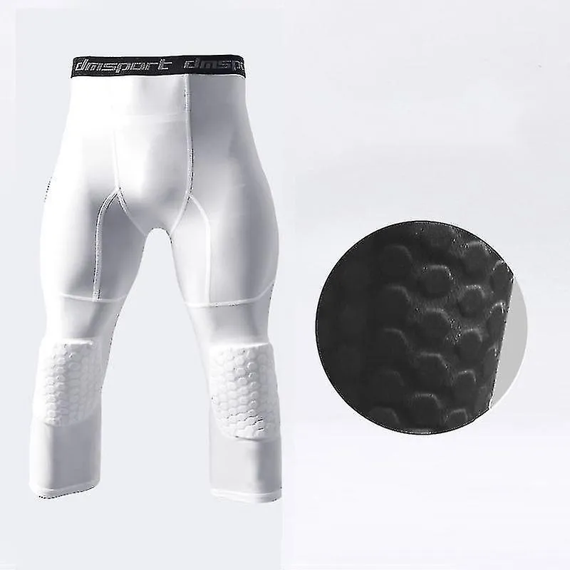 Basketball Leggings With Knee Pad For Men 3/4 Compression Trousers Sports Trousers Multi-way