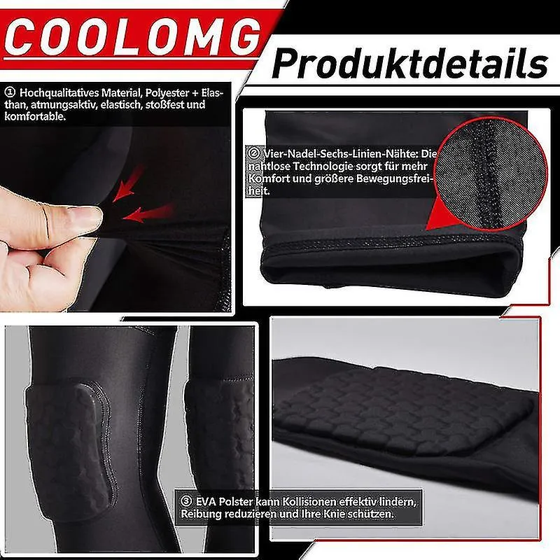 Basketball Leggings With Knee Pad For Men 3/4 Compression Trousers Sports Trousers Multi-way