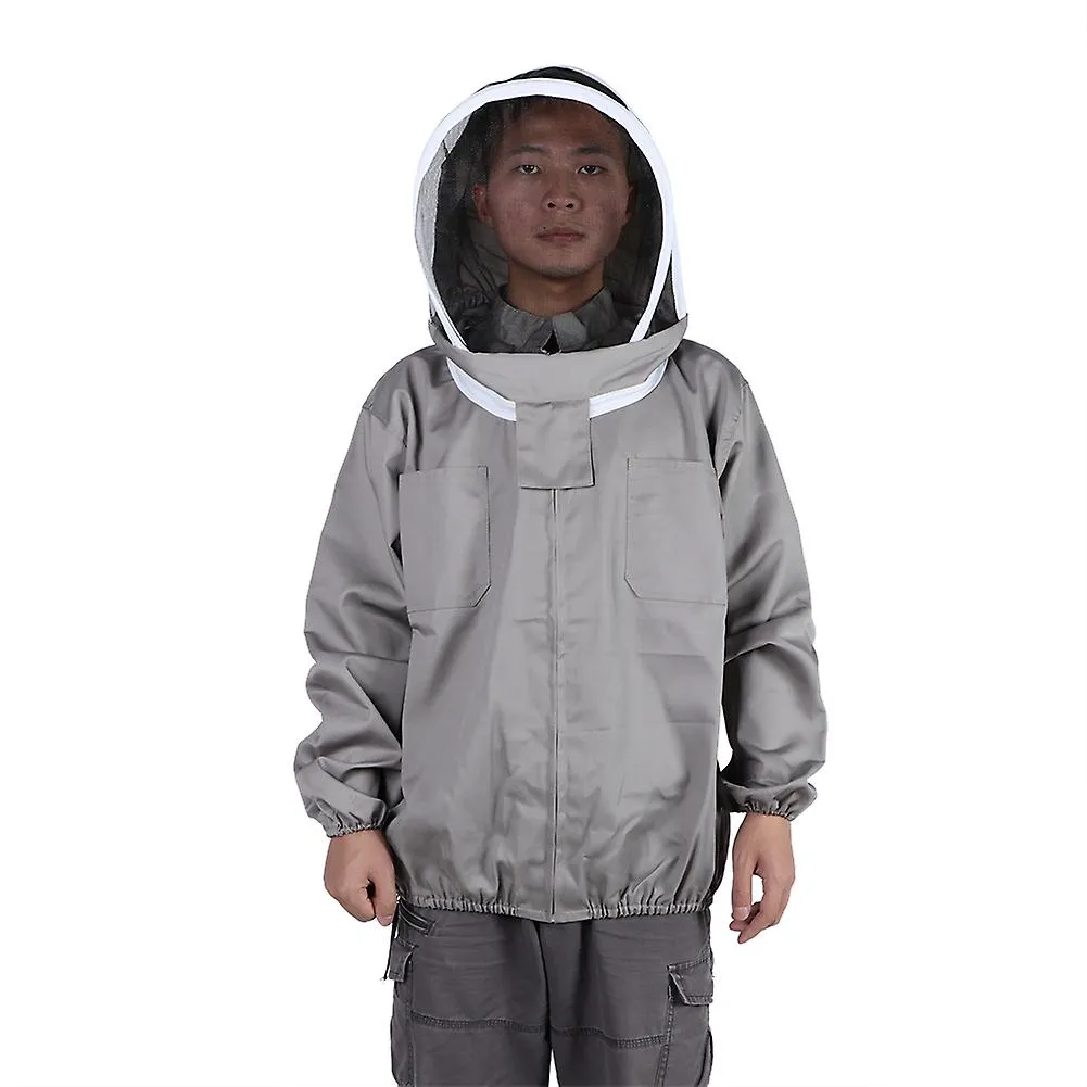 Beekeeping Jacket Suit with Detachable Protective Jacket Beekeeper Smock and Hat - Brown