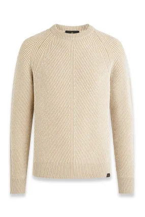 Belstaff Jersey Centenary Rib Crewneck Chalk & British Khaki