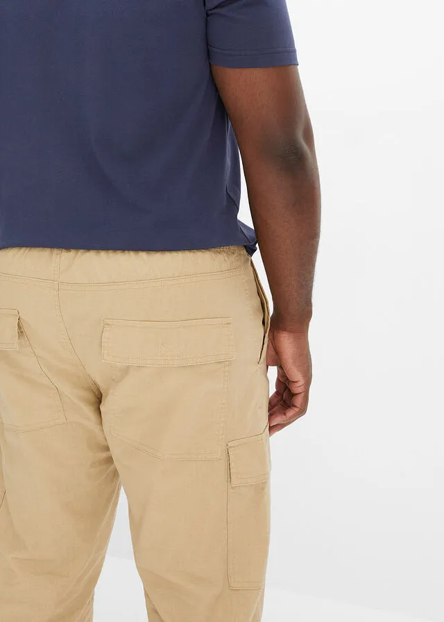 Bermudas tipo cargo con lino y corte regular Beige nuevo