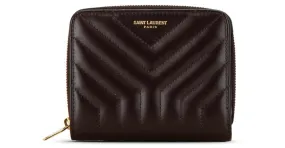 Billetera bi-fold acolchada Joan de Saint Laurent Burdeos 