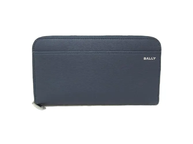 Billetera bi-fold de cuero navy Bally Azul marino 