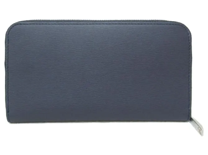 Billetera bi-fold de cuero navy Bally Azul marino 