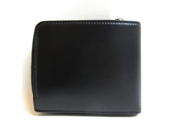 Billetera bi-fold de cuero negro Saint Laurent 