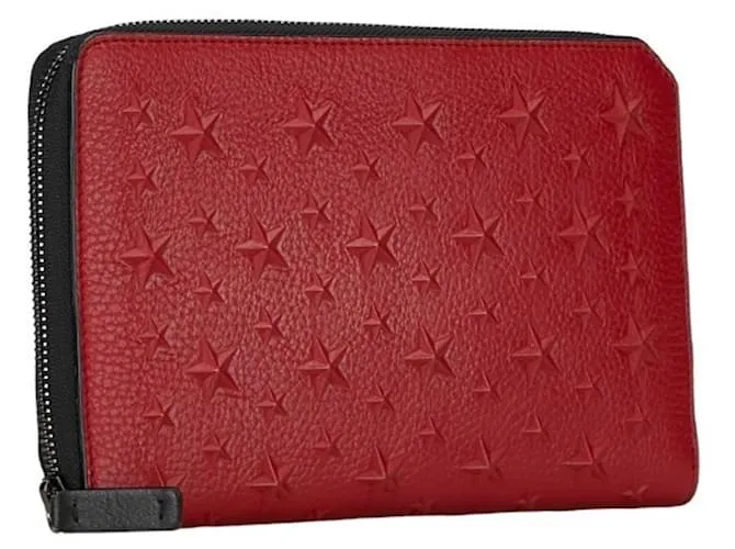 Billetera bi-fold Jimmy Choo Star en cuero rojo Roja 