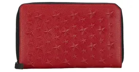 Billetera bi-fold Jimmy Choo Star en cuero rojo Roja 