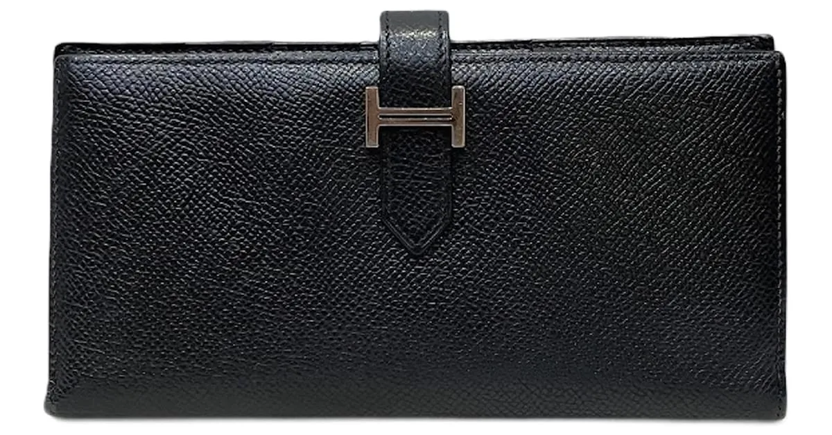 Billetera bi-fold Souffle Bearn de Hermès Negro 