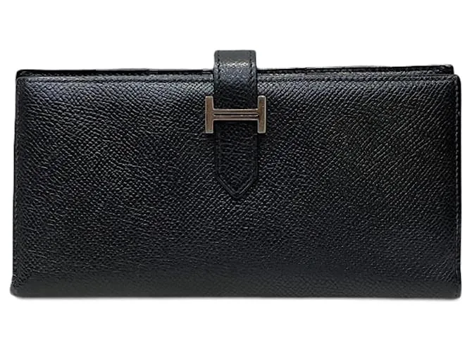 Billetera bi-fold Souffle Bearn de Hermès Negro 