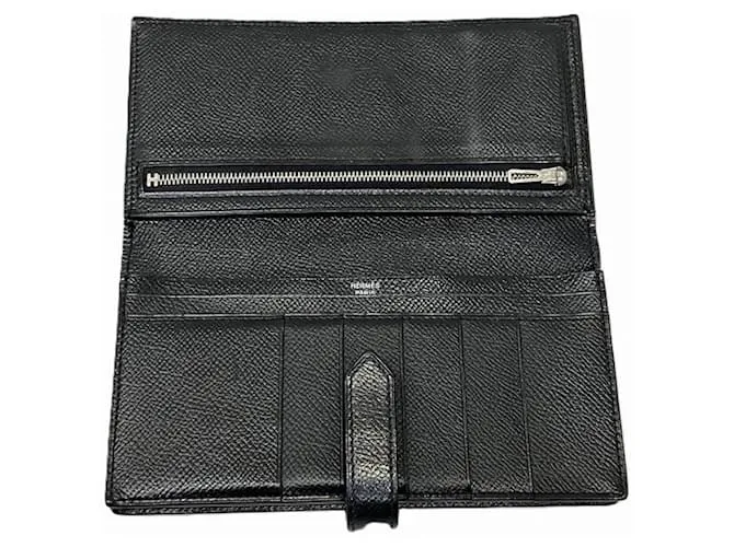 Billetera bi-fold Souffle Bearn de Hermès Negro 