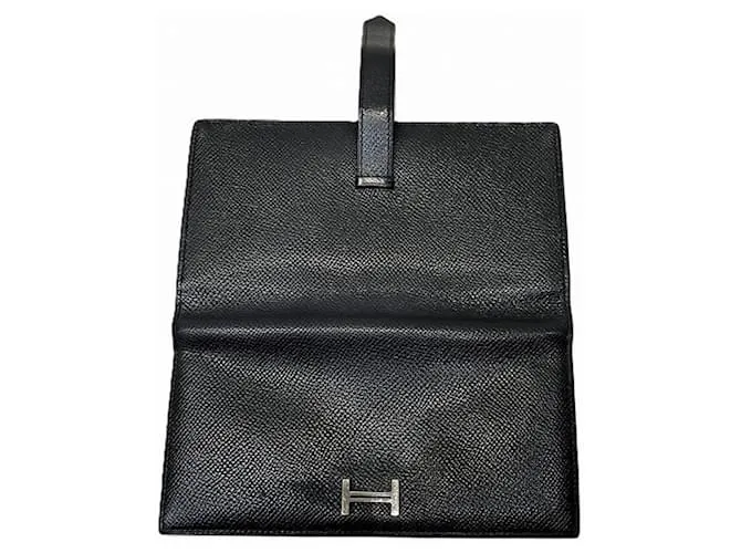 Billetera bi-fold Souffle Bearn de Hermès Negro 