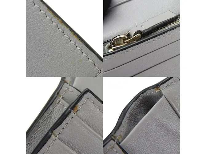 Billetera bifold de cuero gris Valentino Garavani Castaño 