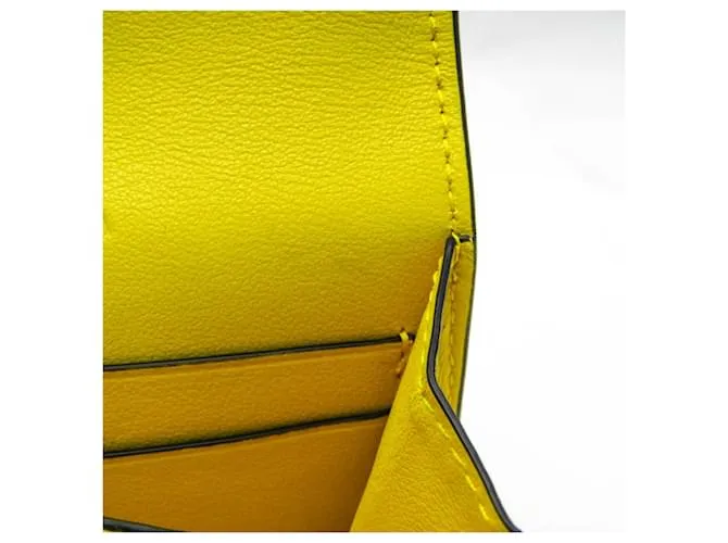 Billetera Bifold Intrecciato de Bottega Veneta Negro Amarillo 