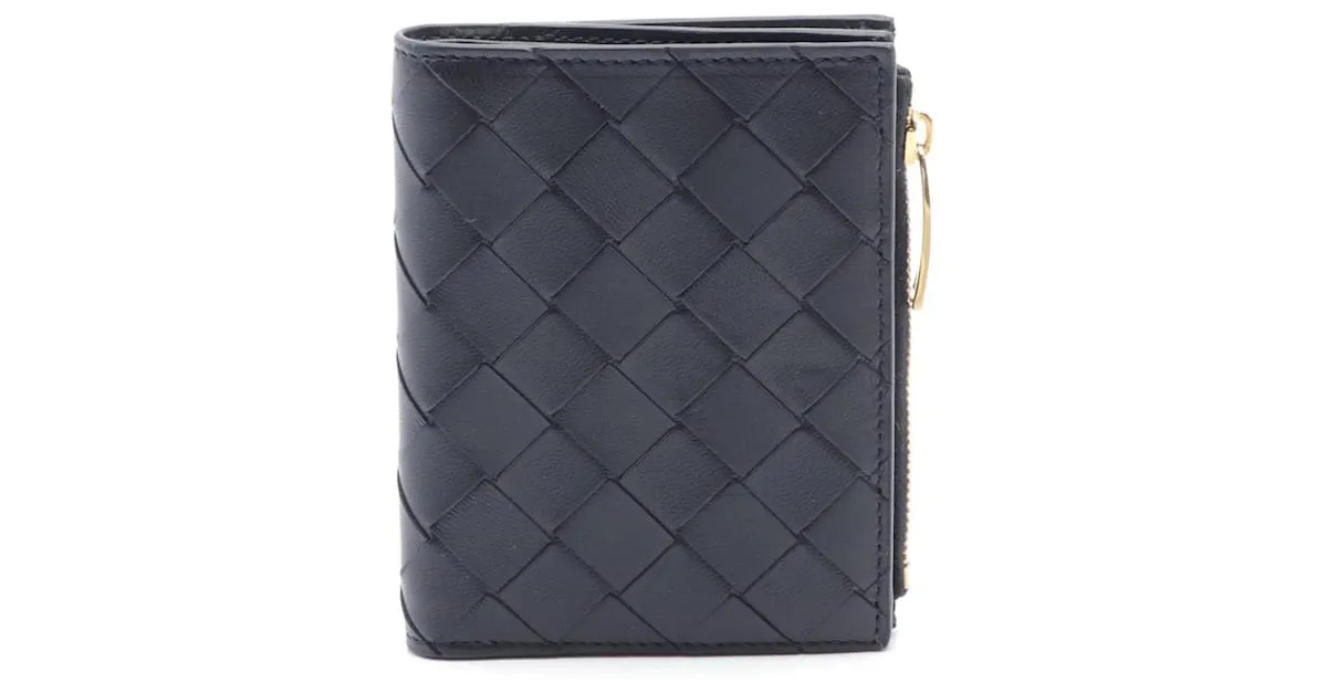 Billetera Bifold Intrecciato de Bottega Veneta Negro 