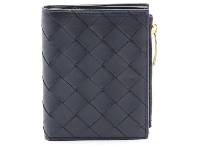 Billetera Bifold Intrecciato de Bottega Veneta Negro 