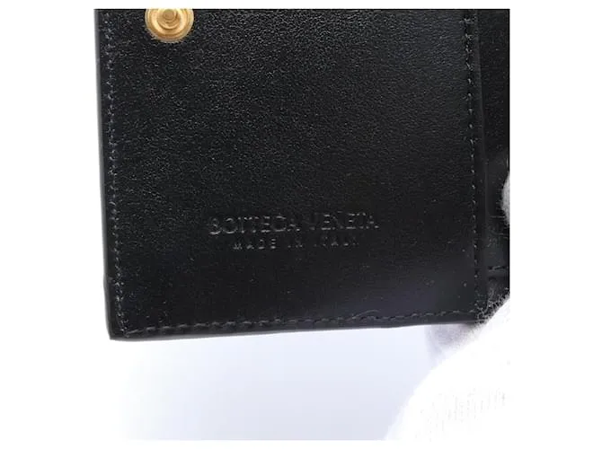 Billetera Bifold Intrecciato de Bottega Veneta Negro 