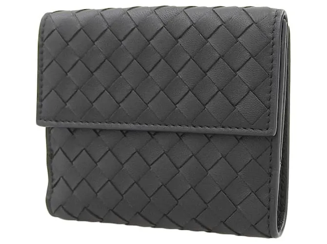 Billetera compacta Intrecciato Bottega Veneta Negra Negro 