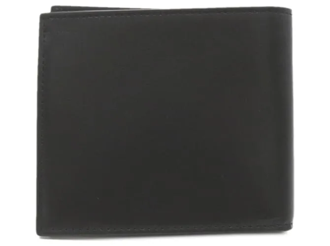 Billetera de cuero plegable Saint Laurent Negro 