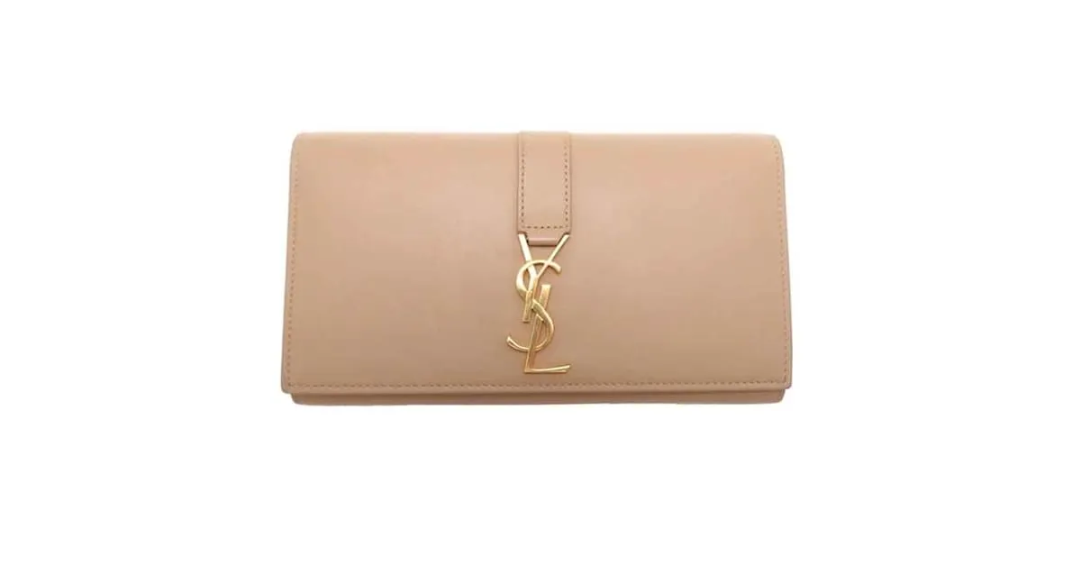 Billetera grande con solapa Yves Saint Laurent Beige 