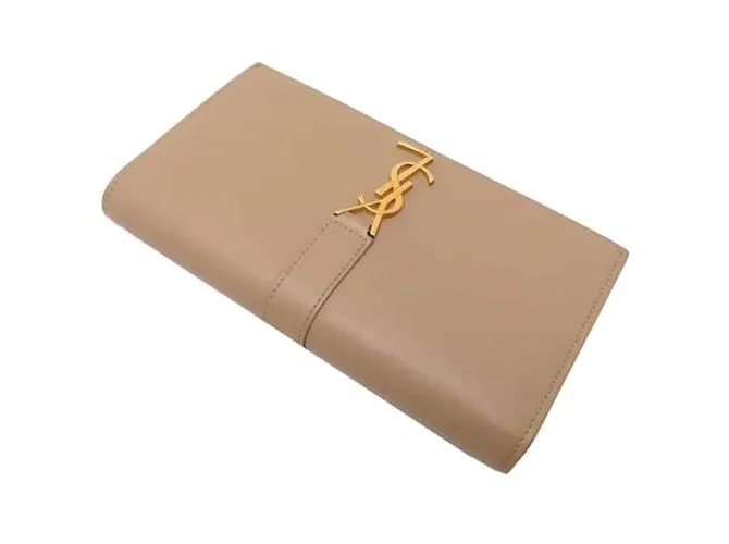 Billetera grande con solapa Yves Saint Laurent Beige 