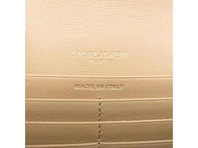 Billetera grande con solapa Yves Saint Laurent Beige 