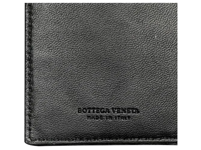 Billetera larga de cuero Intrecciato negra de Bottega Veneta en muy buen estado Negro 