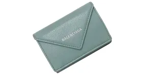 Billetera Tri-Fold Balenciaga en gris y azul claro Castaño 